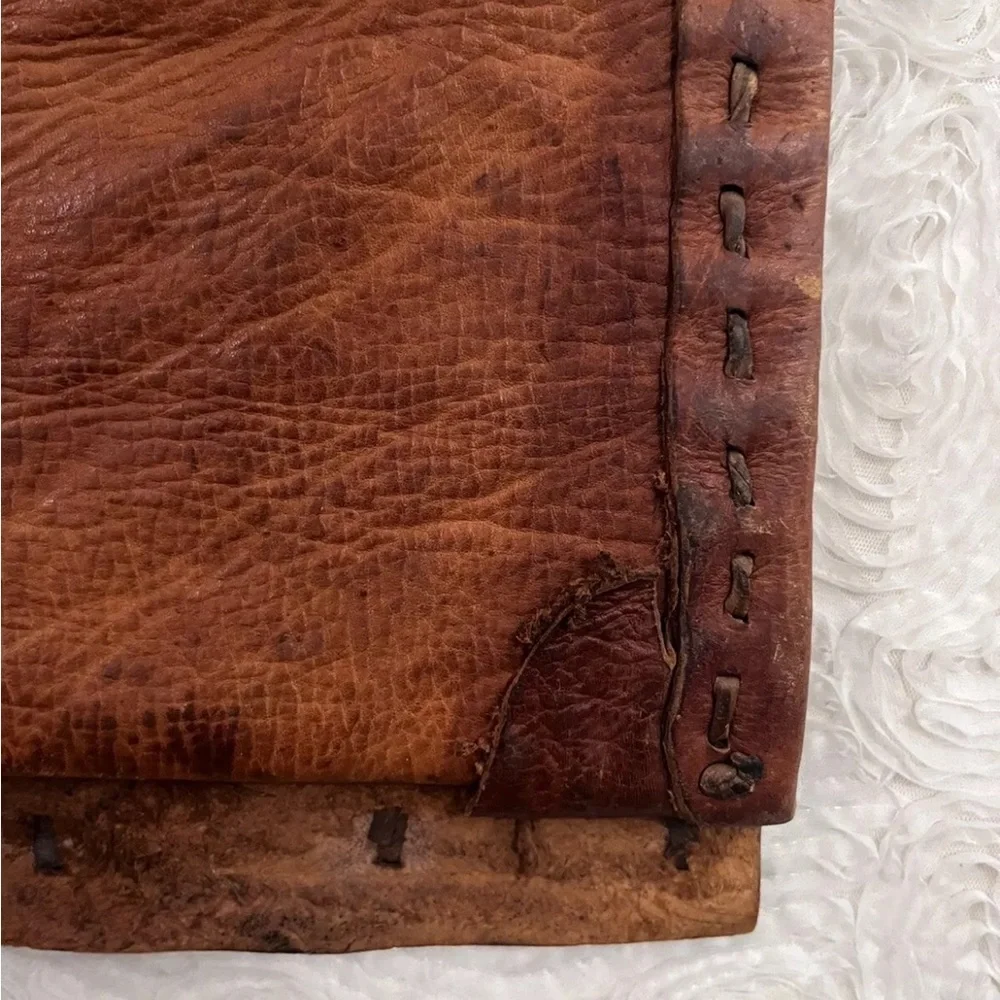 Antique Moroccan Berber Leather Bag Handmade Folk Tribal Occult Pouch OOAK
